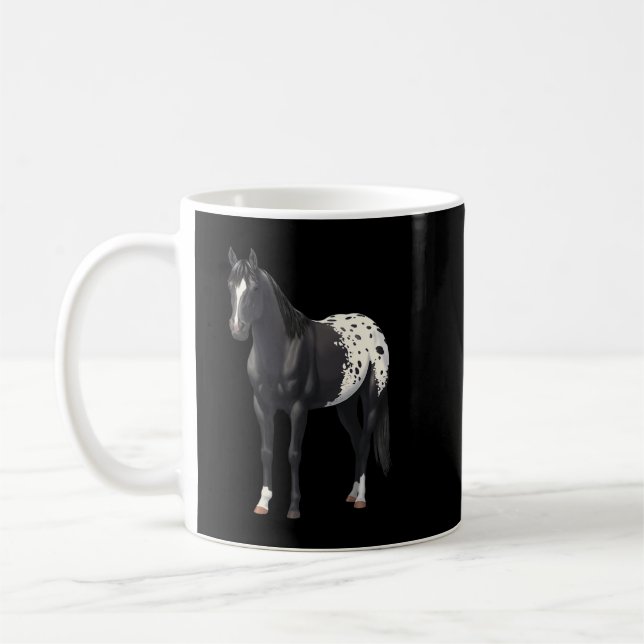 Vacker Black Blanket Appaloosa Horse Lover Gift Kaffemugg (Vänster)