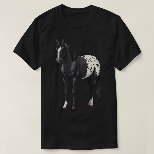 Vacker Black Blanket Appaloosa Horse Lover Gift T Shirt (Design framsida)