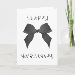 Vacker Black Bow Grattis på födelsedagen Card Kort