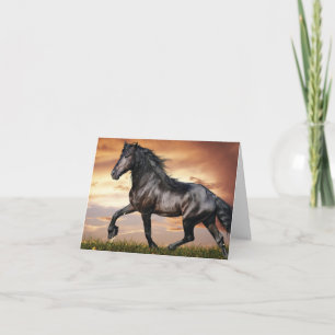 Vacker Black Horse Anteckningskort
