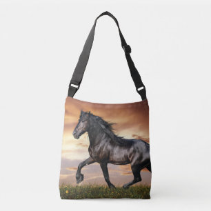 Vacker Black Horse Axelväska