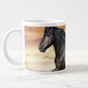Vacker Black Horse Jumbo Mugg