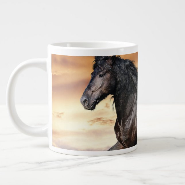 Vacker Black Horse Jumbo Mugg (Vänster)