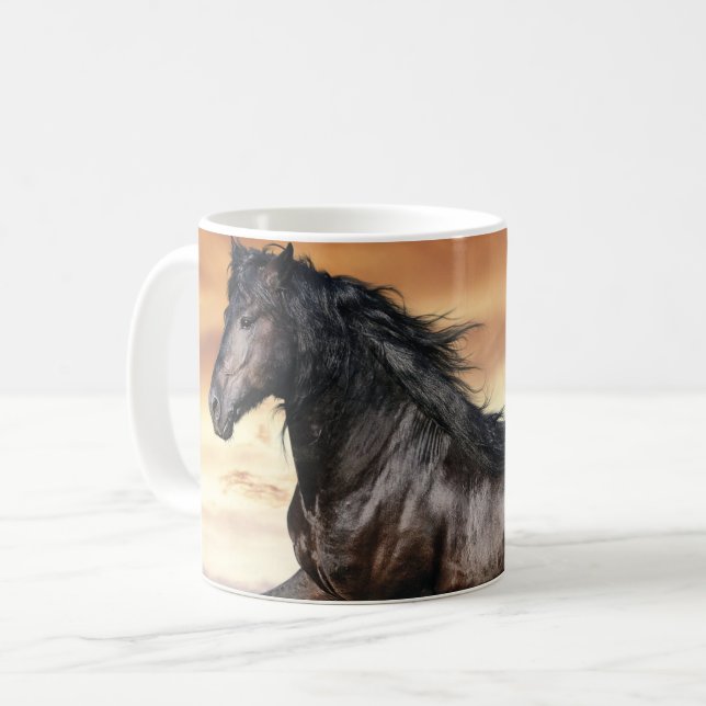 Vacker Black Horse Kaffemugg (Framsida vänster)