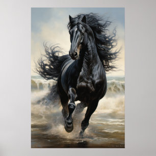 Vacker Black Horse Poster