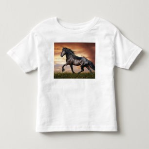 Vacker Black Horse T Shirt