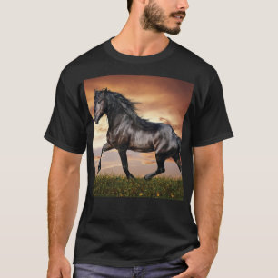 Vacker Black Horse T Shirt