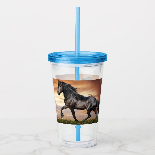 Vacker Black Horse Take Away Mugg (Framsida)