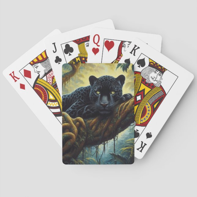 Vacker Black Jaguar Casinokort (Baksidan)