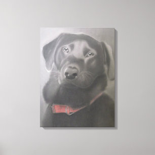 "Vacker Black Labrador", Teckning Canvastryck