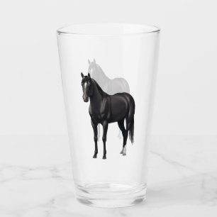 Vacker Black Quarter Horse Stallion Glaskopp