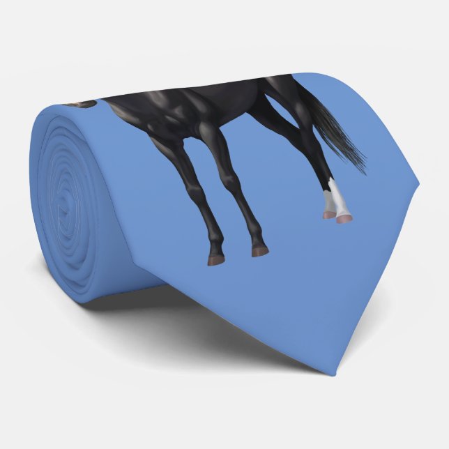 Vacker Black Quarter Horse Stallion Slips (Rullad)