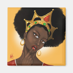 Vacker Black Queen Magnet