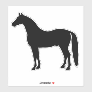 Vacker Black Stallion Horse Silhouette Klistermärken