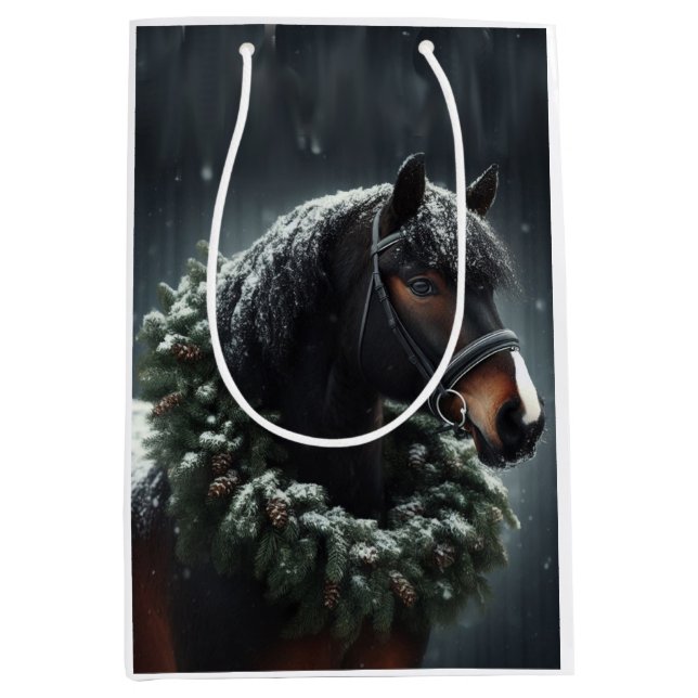 Vacker Black White Horse Equestrian Animal Kärlek (Framsidan)