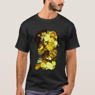 Vacker Black Woman Afro Queen African Art Yello T Shirt