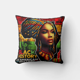 Vacker Black Woman Kudde