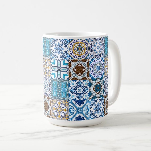 🤩 Vacker blandning av Azulejos Kaffemugg (Framsida höger)