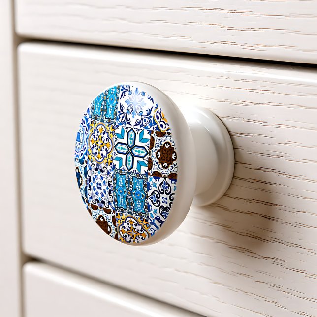 🤩 Vacker blandning av Azulejos  Knopp (Beautiful mix of Azulejos Ceramic Knob)