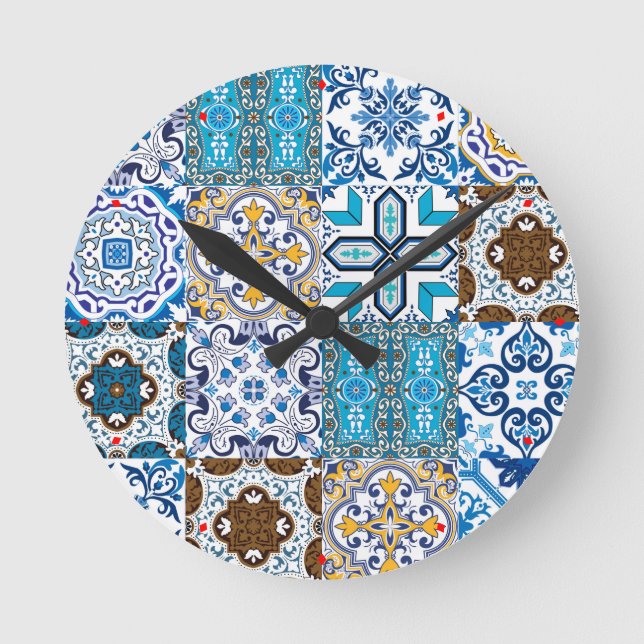 🤩 vacker blandning av Azulejos Rund Klocka (Framsida)