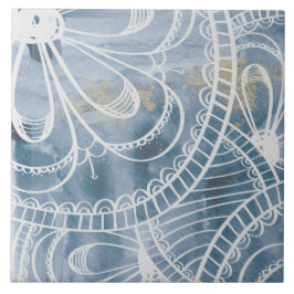 Vacker blått grått vattenfärgsloft stil kakelplatta