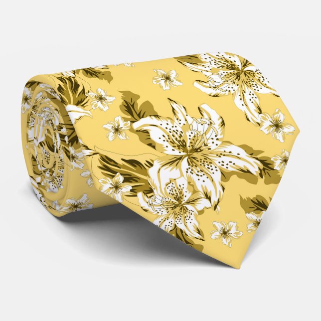 Vacker blekgul blomsterdekoration slips (Rullad)