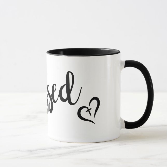 vacker BLESSAD scriptbokstav | Mugg (Höger)