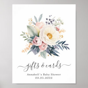 Vacker blombukett, babydusch poster