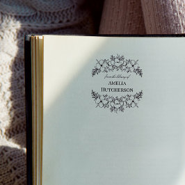 Vacker blomlinjekonstbokplåt självfärgande stämpel