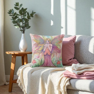 Vacker blomma Faerie Ängsälva Kastkudde Kudde