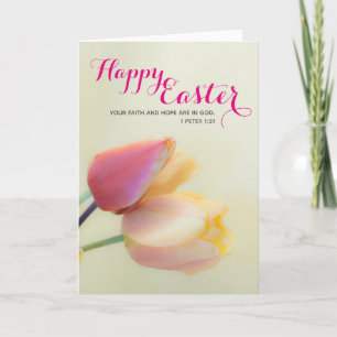 Vacker Blomma Kristna Glad Påsk Kort