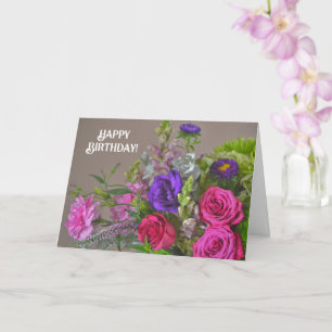 Vacker blomma Rosbukett Födelsedags kort
