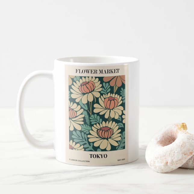 Vacker blommamarknadsdesign  kaffemugg (Med munk)