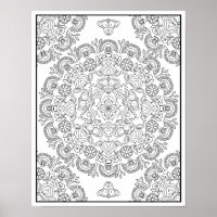 Vacker blommande mandaladesign för färgläggning