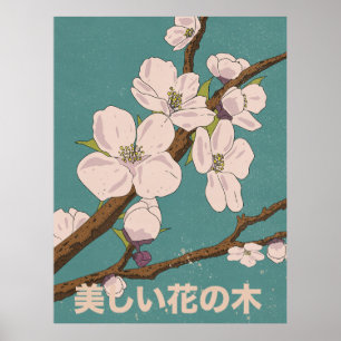 Vacker blommande träd poster