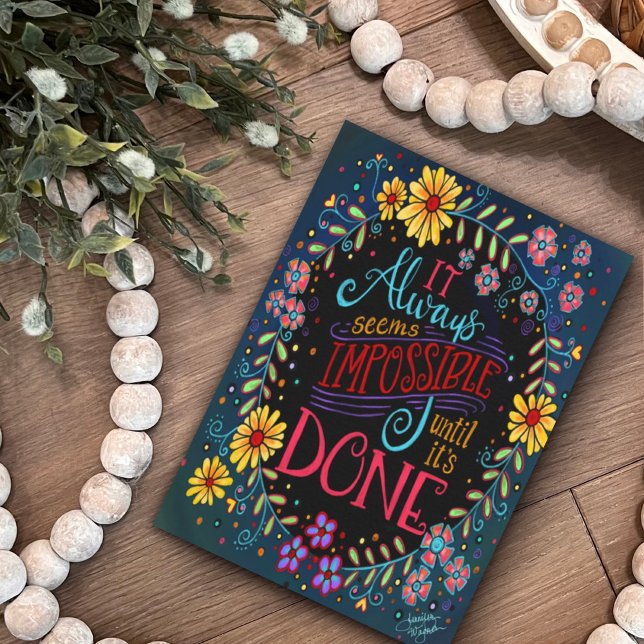 Vacker Blommig Allt är Möjligt Inspirerande Citat Kort (Skapare uppladdad)