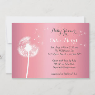 Vacker Blommig Baby Shower Inbjudan