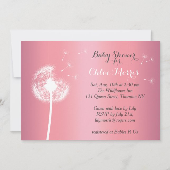 Vacker Blommig Baby Shower Inbjudan (Framsida)