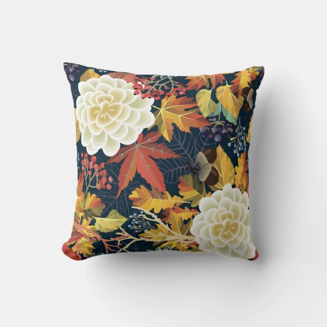 Vacker blommig dekorativ iögonfallande  kudde (Framsida)