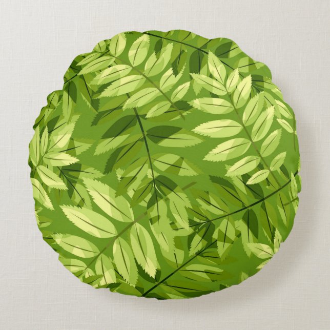 Vacker blommig dekorativ iögonfallande  rund kudde (Framsidan)