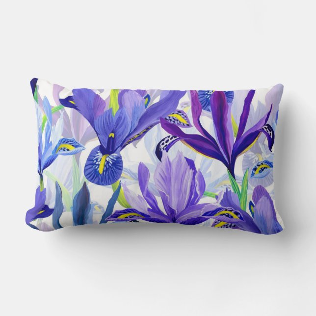 Vacker blommig dekorativt iögonfallande  lumbarkudde (Framsida)