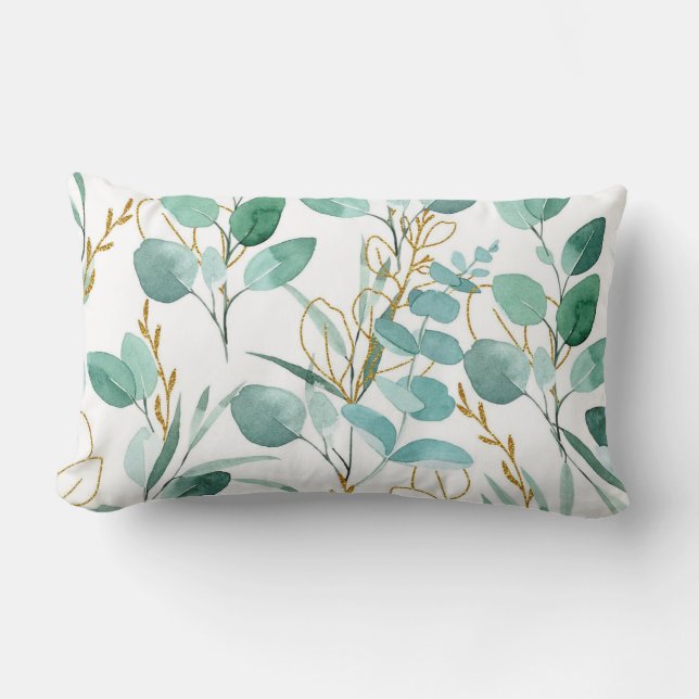 Vacker blommig dekorativt iögonfallande  lumbarkudde (Framsida)