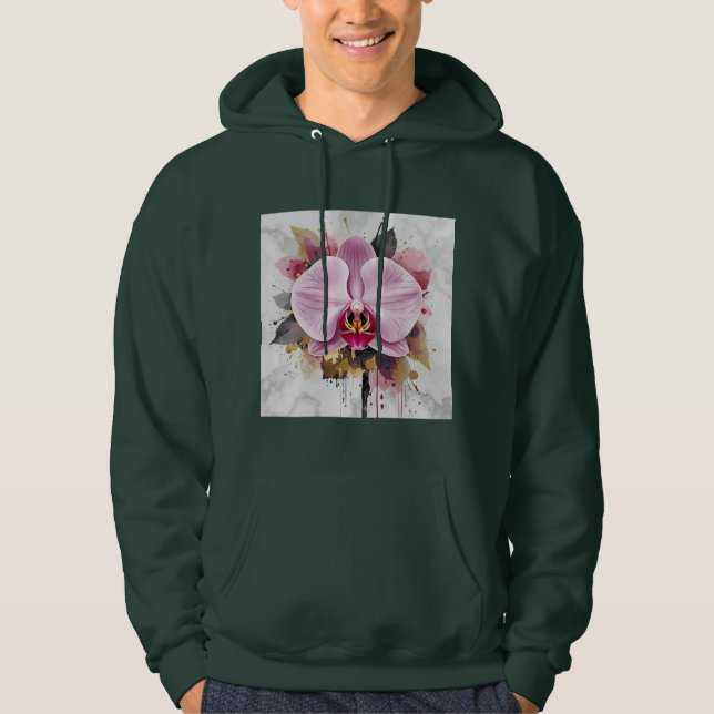 Vacker blommig design  hoodie (Framsida)