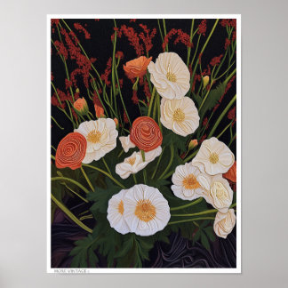 Vacker blommig illustration poster