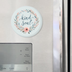 Vacker Blommig Krans Vattenfärg Citat Magnet