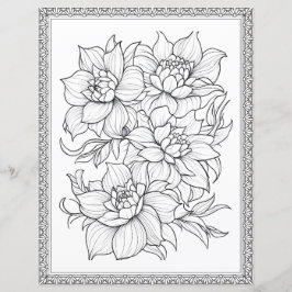 Vacker Blommig Målarsida Scrapbookpapper