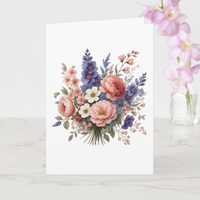 Vacker Blommig Morsdagskort Med Kärlek Kort (Orkide)