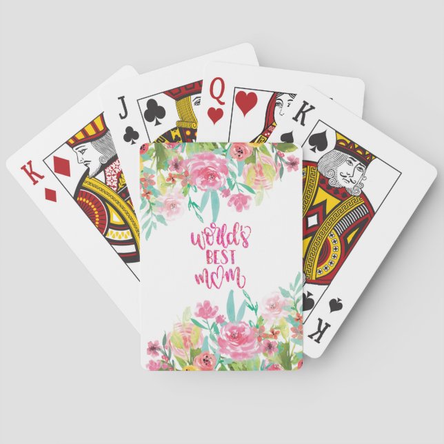 Vacker blommig present till världens bästa mamma casinokort (Baksidan)