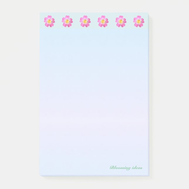 Vacker Blommig Rubrik Post-it Block (Framsida)