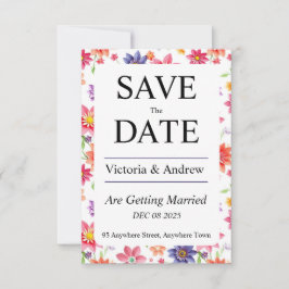 Vacker Blommig Save the Date Spara Datumet